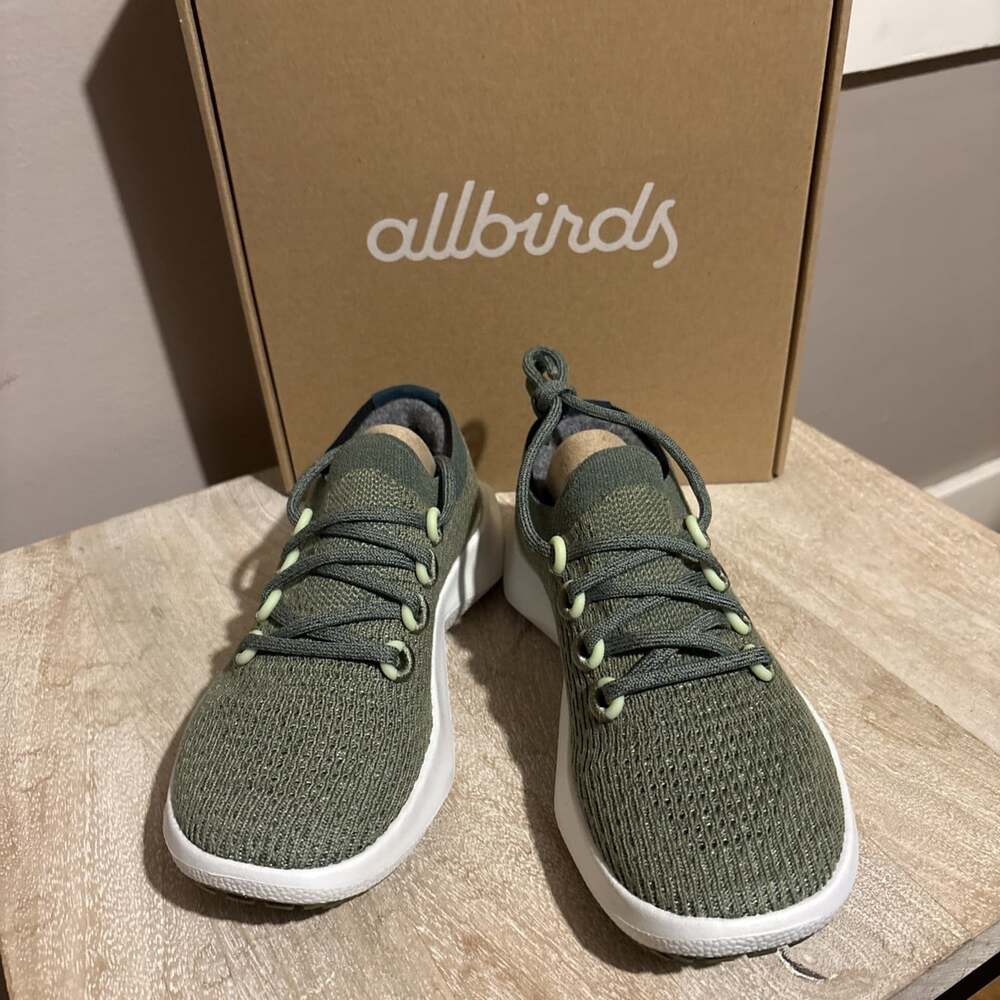 Allbirds Tree Dasher 2 Womens Athletic Running Shoes Size 5.5 Calm Cargo Green